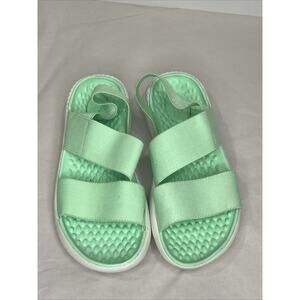 Crocs Green LiteRide Stretch Ankle Strappy Sandals. Women's Size 6 EUC